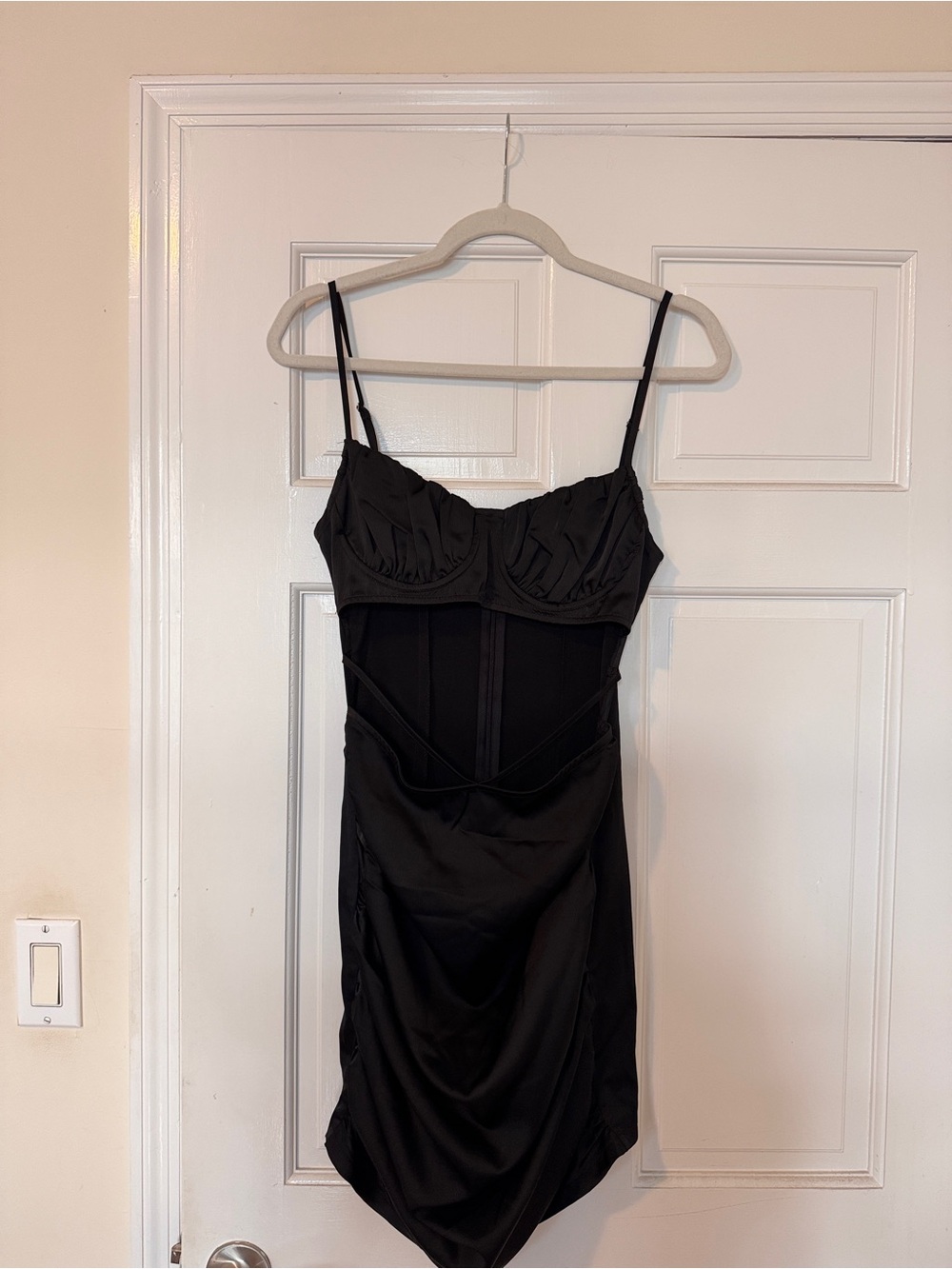Black Cut Out corset Satin Dress